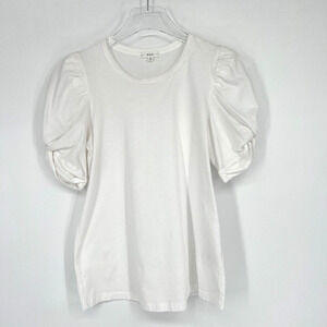 ALC Top Womens‎ XS White Tee T Shirt Puff SLeeve Basic Elevated Core Basic